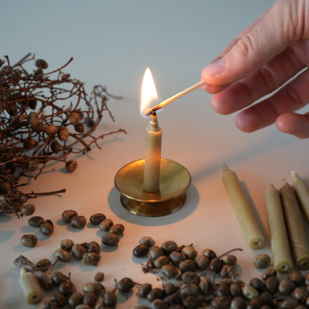 Brass "Shokudai" Candle Holder